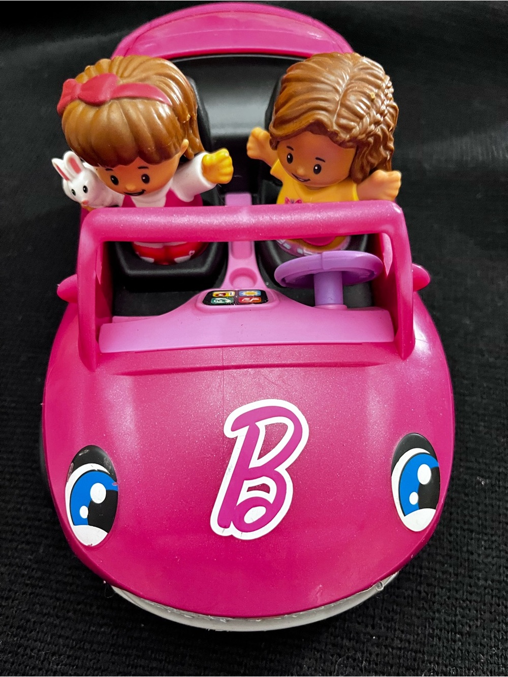 Fisher-Price Little People Barbie Pink Convertible Car Set + 2 Figures